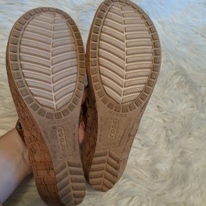 CROCS Shoes - Crocs cork wedge platform brown strappy sandals CROCS Shoes - Crocs cork wedge platform brown strappy sandals